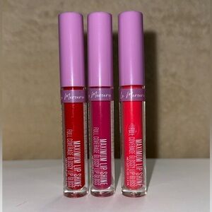 Le Mercerie Maximum Lip Shine Gloss Trio - Red, Pink, Fuchsia